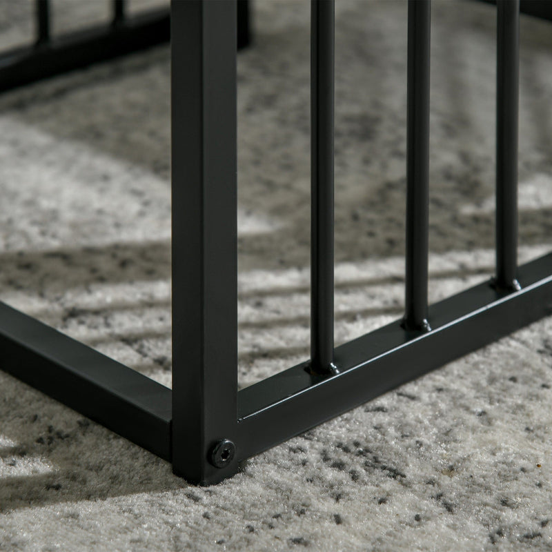 2 Piece Marble Effect Modern Coffee Table Set