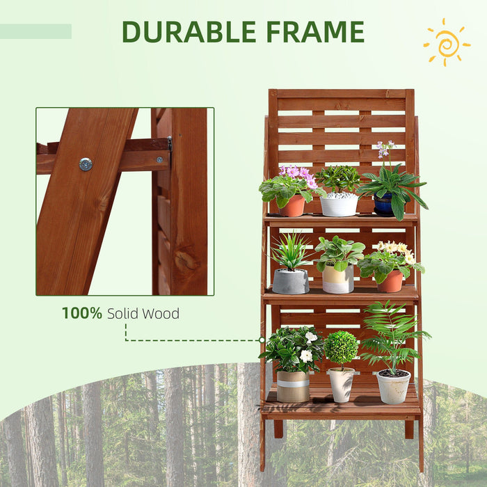 Solid Wood 3 Tier Plant Stand