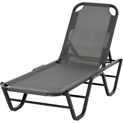 Sun Lounger Relaxer, 5-Position Backrest, Lightweight Outsunny