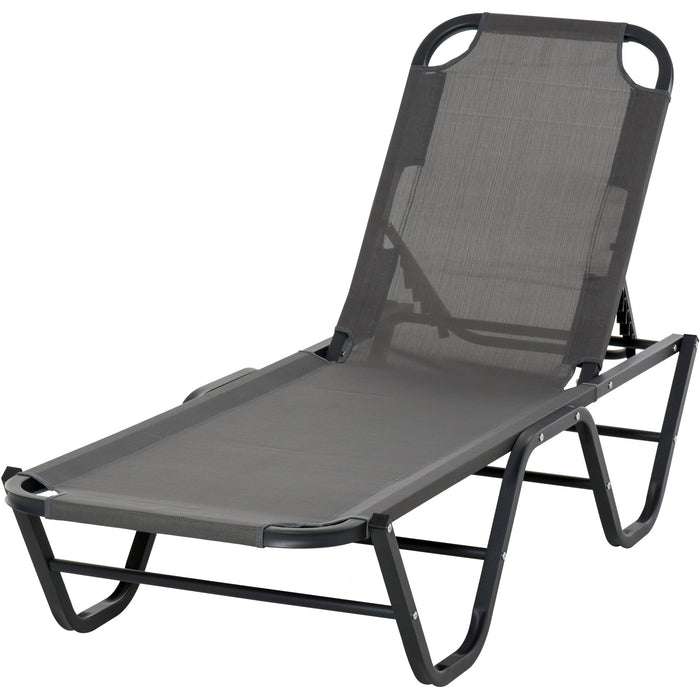 Sun Lounger Relaxer, 5-Position Backrest, Lightweight