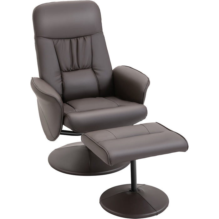 Brown Executive Lounge Chair & Footstool
