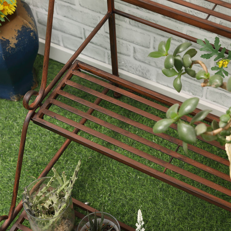 3 Tier Metal Plant Stand, Indoor/Outdoor Outsunny
