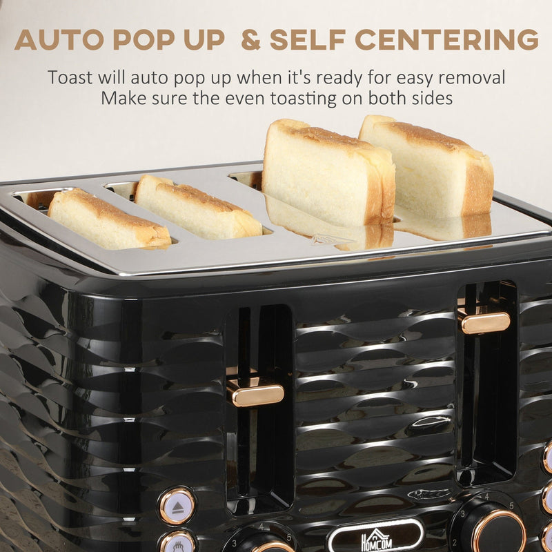 Homcom Kettle and Toaster Set, Black