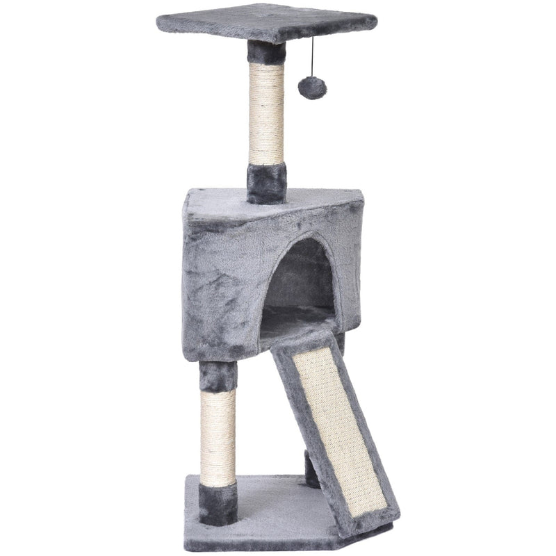 3-Tier Sisal Rope Cat Scratching Post w/ Dangle Toy