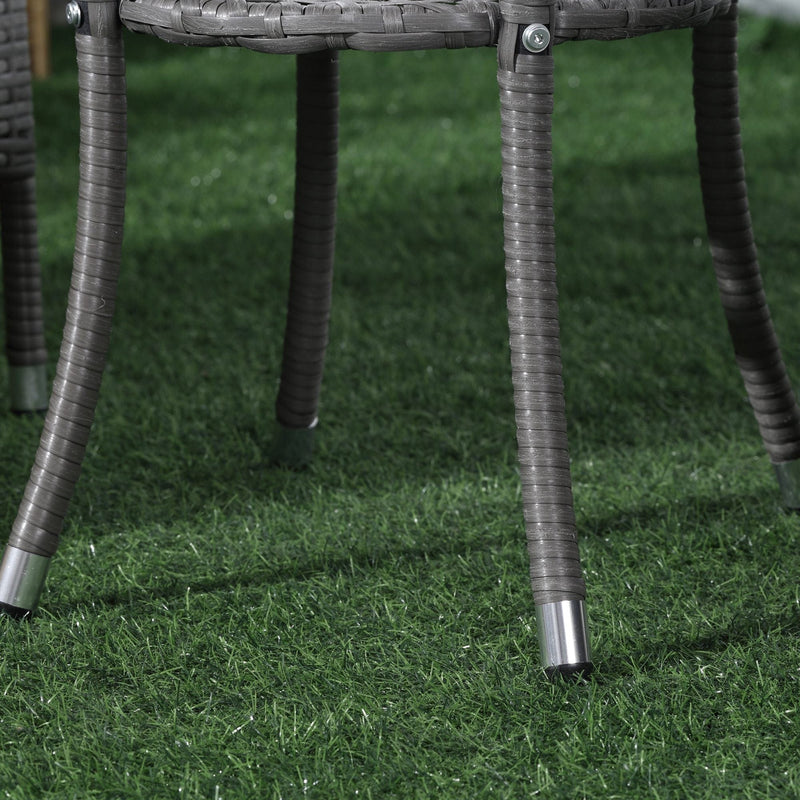 3 Piece Rattan Bistro Set with Companion Chair & Table