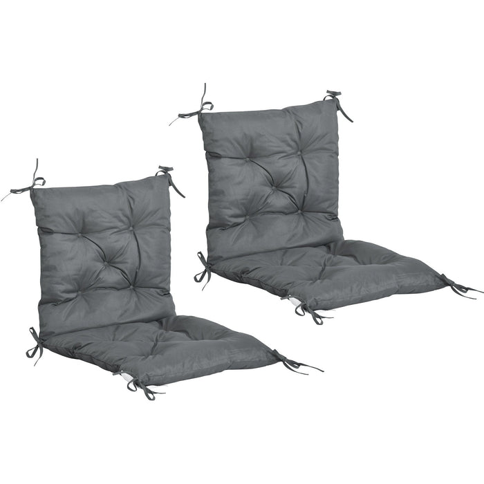 Thick Outdoor Seat Cushions With Backs, Grey