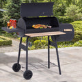 Charcoal Barrel BBQ Grill With Offset Smoker Outsunny