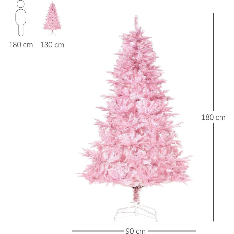 6FT Pop-up Artificial Christmas Tree Holiday Xmas Holiday Tree Decoration with Automatic Open for Home Party, Pink