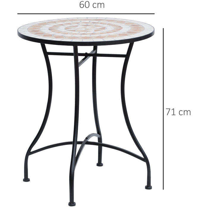 Mosaic Round Garden Table, 60cm