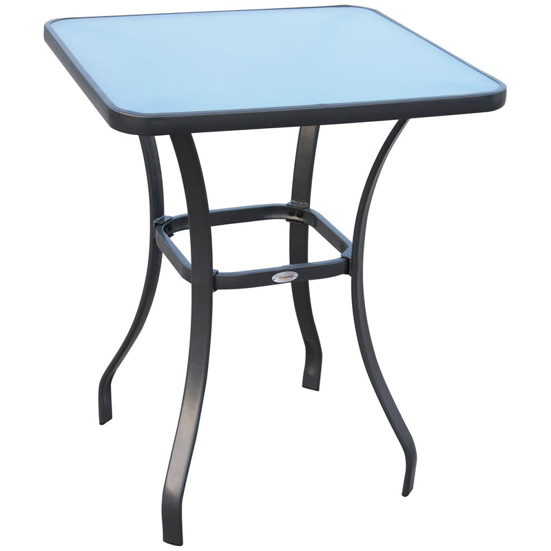 Square Bistro Table, Tempered Glass