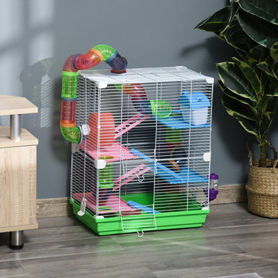 5 Tier Hamster Cage, Green Pawhut
