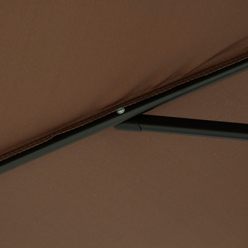 Garden Parasol with Large Adjustable Canopy for Reliable Shade Over Tables Coffee Outsunny