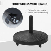22kg Patio Umbrella Base With Wheels Outsunny