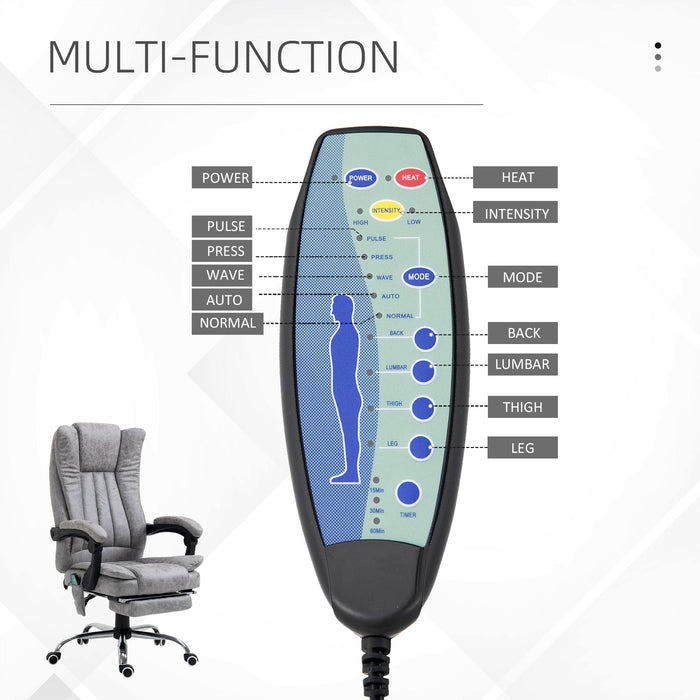Vibrating Heat Massage Chair, Grey