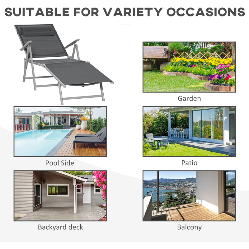 Folding Sun Lounger With Pillow