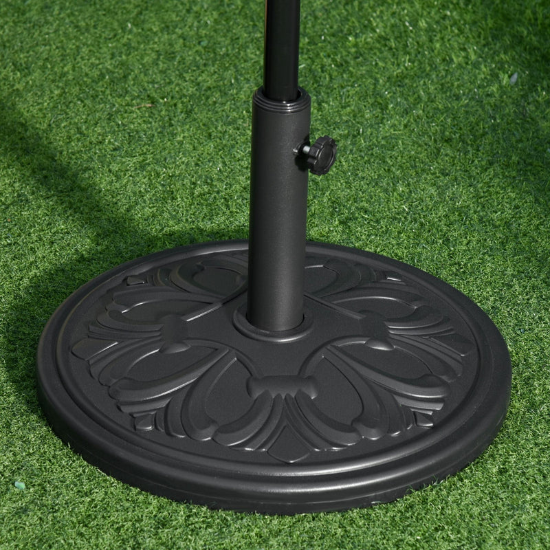Outsunny Round Parasol Base Heavy Duty Cement Stand Umbrella Holder Garden Outsunny
