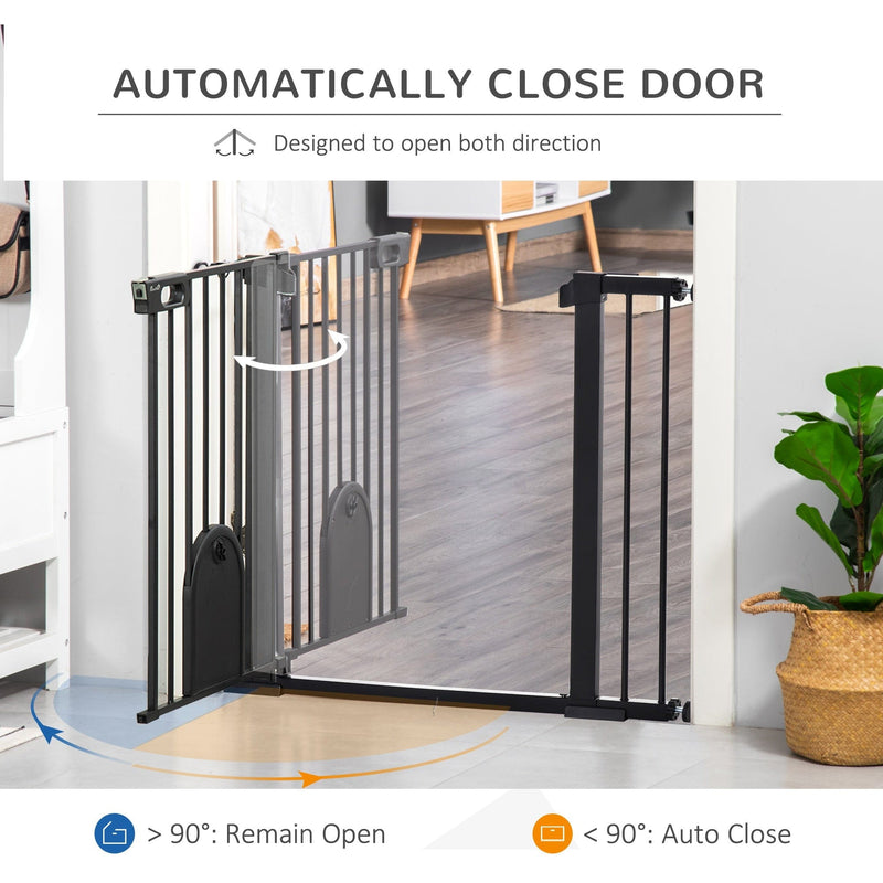 Extra Wide Pet Safety Gate, Black, 75-103cm