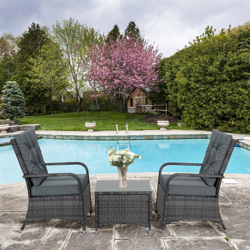 2 Seater Rattan Bistro Set with Cover