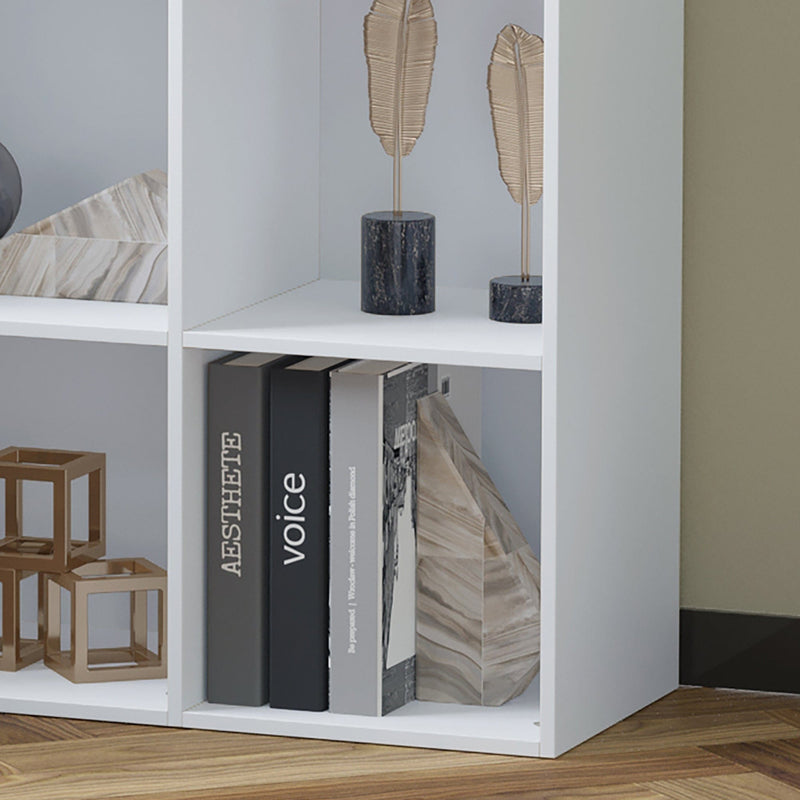 6-Cube Storage Bookcase, White 3-Tier