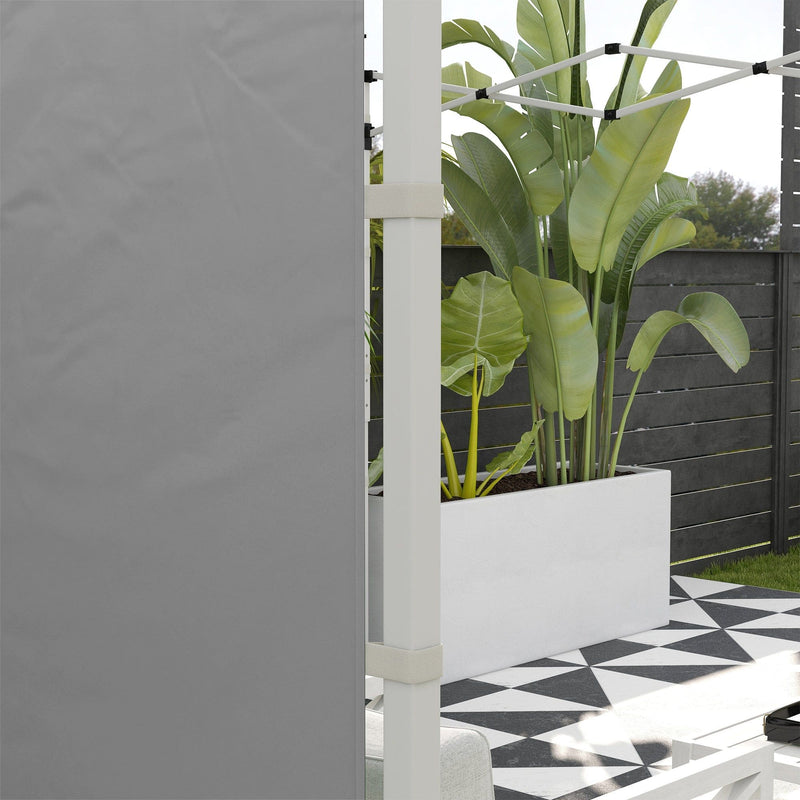 Outsunny Gazebo Side Panels, 2 Pack Sides Replacement, for 3x3(m) or 3x6m Pop Up Gazebo, with Windows and Doors, Light Grey Outsunny