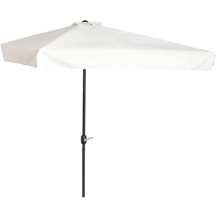 2.3m Half Parasol With Crank Handle, Cream White