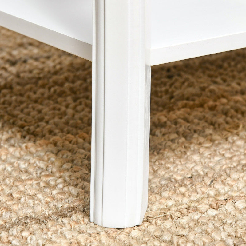 Modern White Coffee Table with Shelf