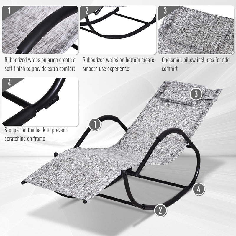 Zero Gravity Metal Sun Lounger With Pillow