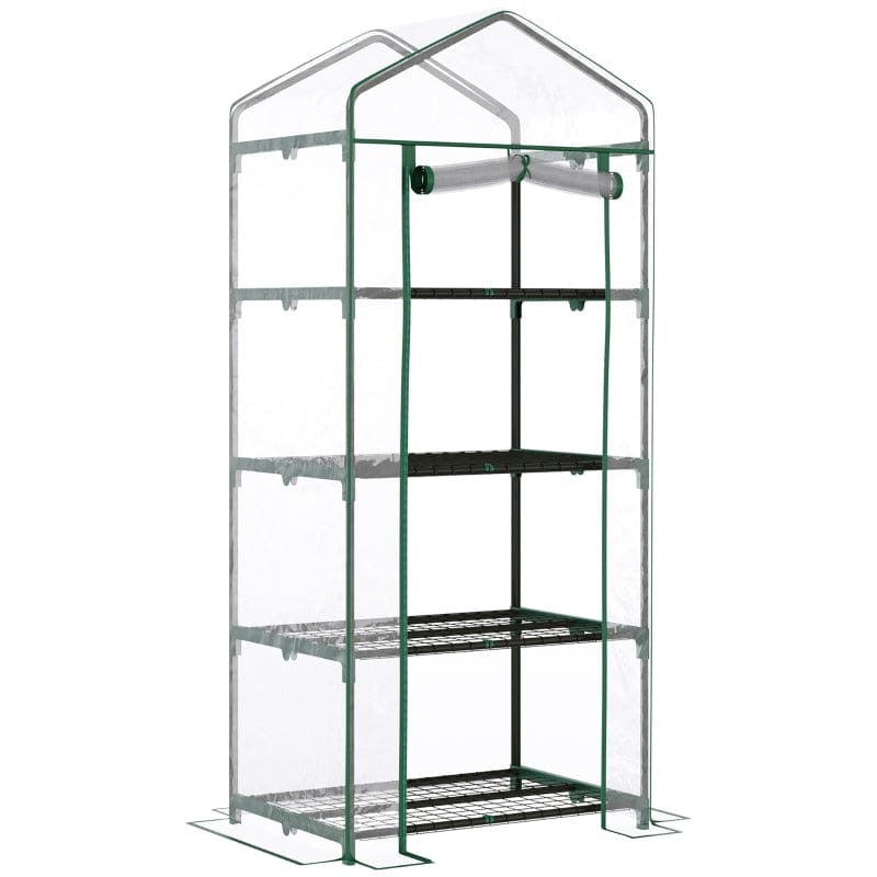 4 Tier Mini Portable Greenhouse Steeple Design
