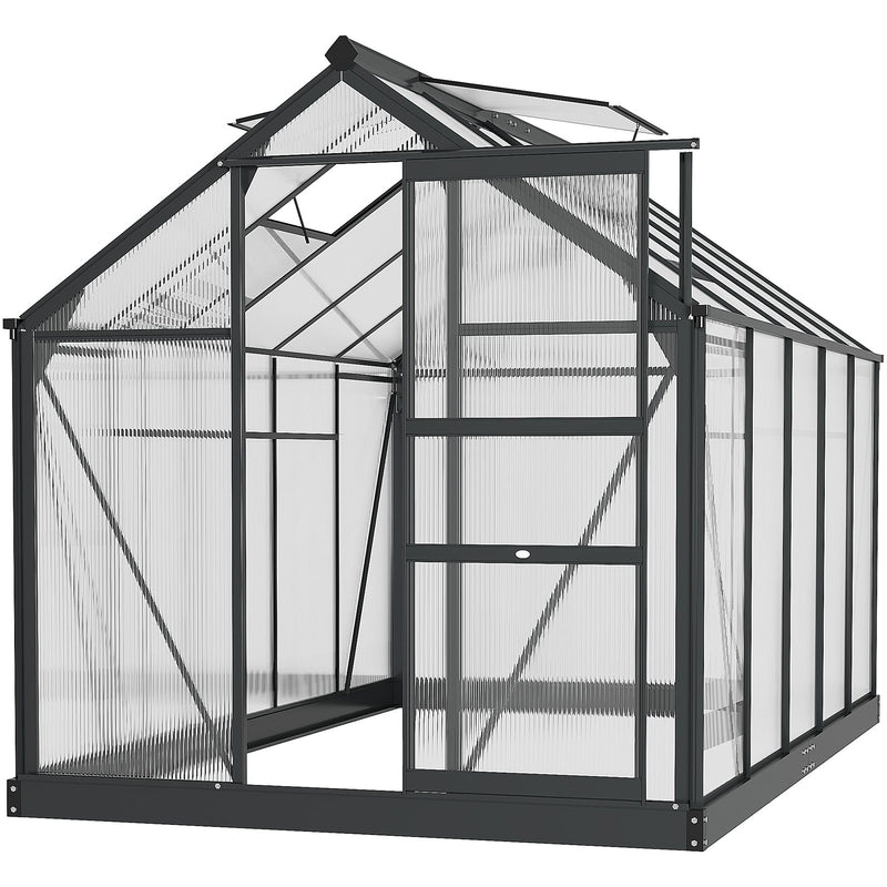 Walk In Greenhouse, Sliding Door, Polycarbonate, 6x10ft