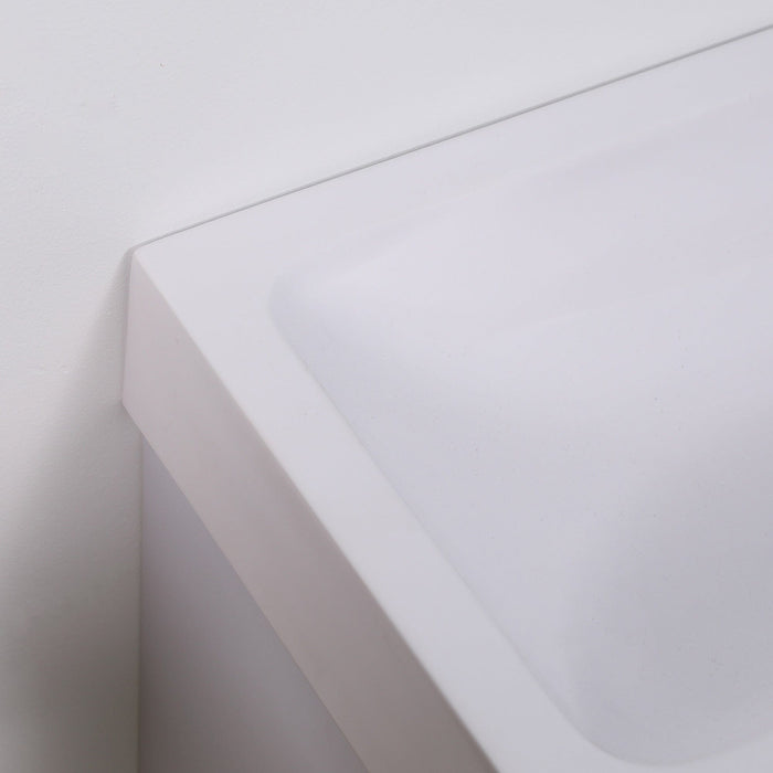 White Wall Mounted Bathroom Vanity Unit With Basin & Storage