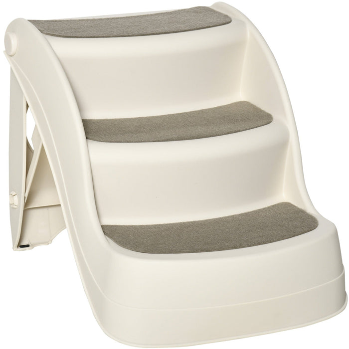 Foldable 3 Step Pet Stairs with Non-slip Mats, 49x38x38cm