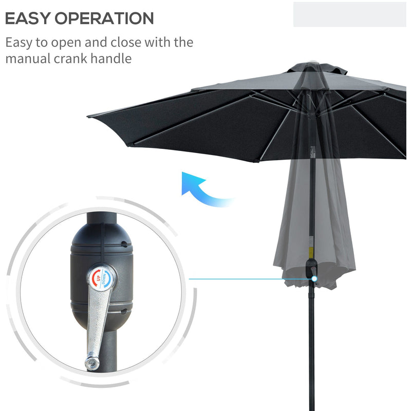 3m Garden Parasol - Black Outsunny