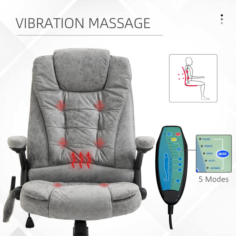 Heated Massage Chair w/ Swivel Grey