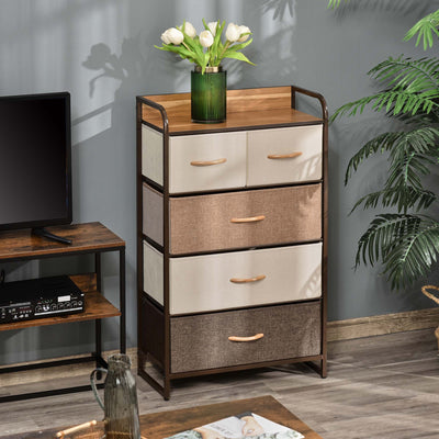 5-Drawer Dresser Tower with Steel Frame Homcom