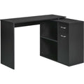 Black Corner Computer Desk with Storage Homcom