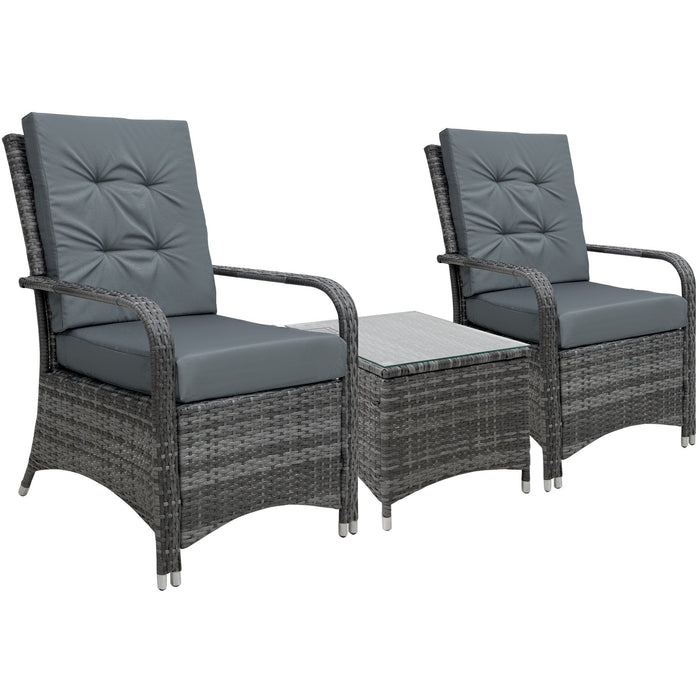 2 Seater Rattan Bistro Set with Cover