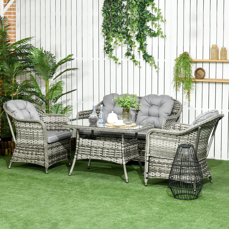 4 Piece PE Wicker Garden Furniture Set