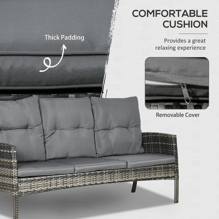 5 Seater Rattan Garden Furniture Set, Grey