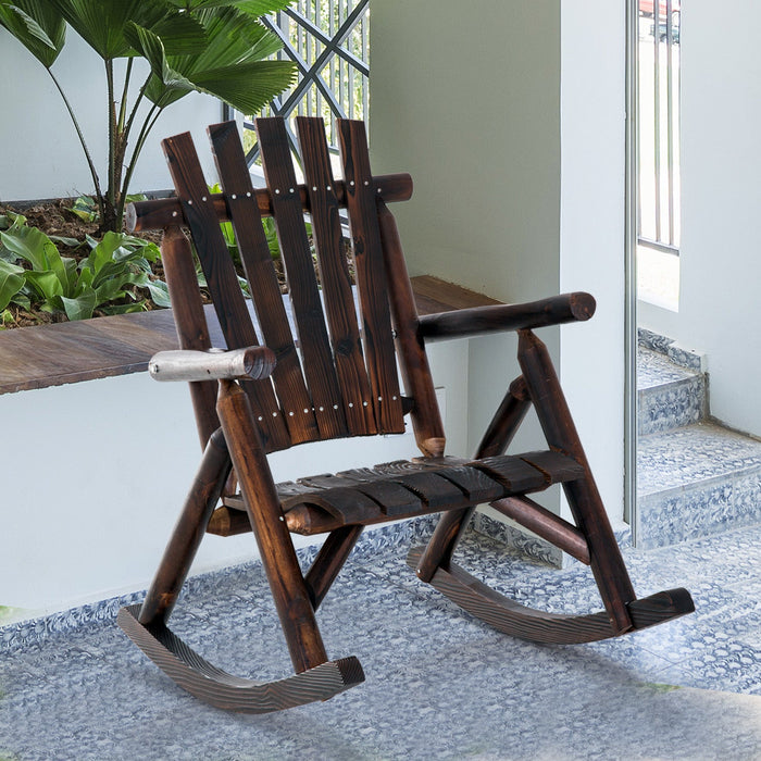 Wooden Adirondack Rocking Chair