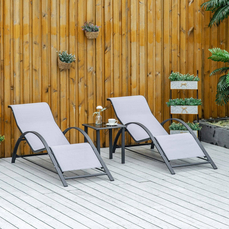 3-Piece Sun Loungers With Table