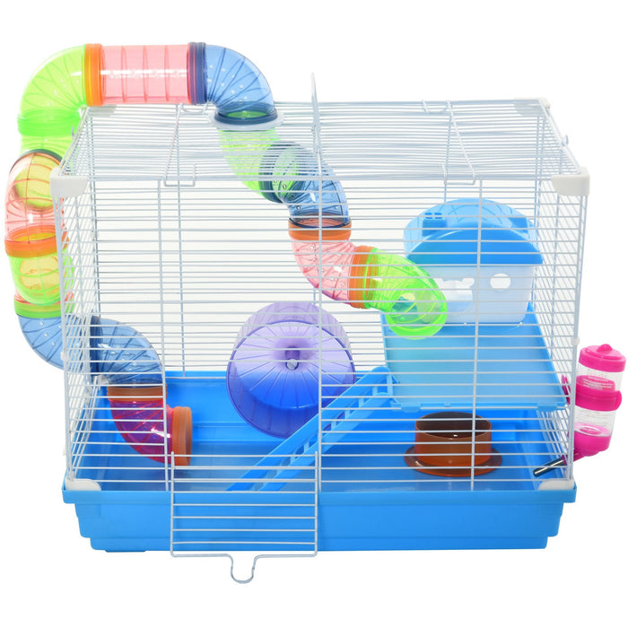 2 Tier Hamster Cage With Wheel And Tunnel