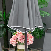 4 Seater Garden Dining Set with Parasol, Grey Outsunny