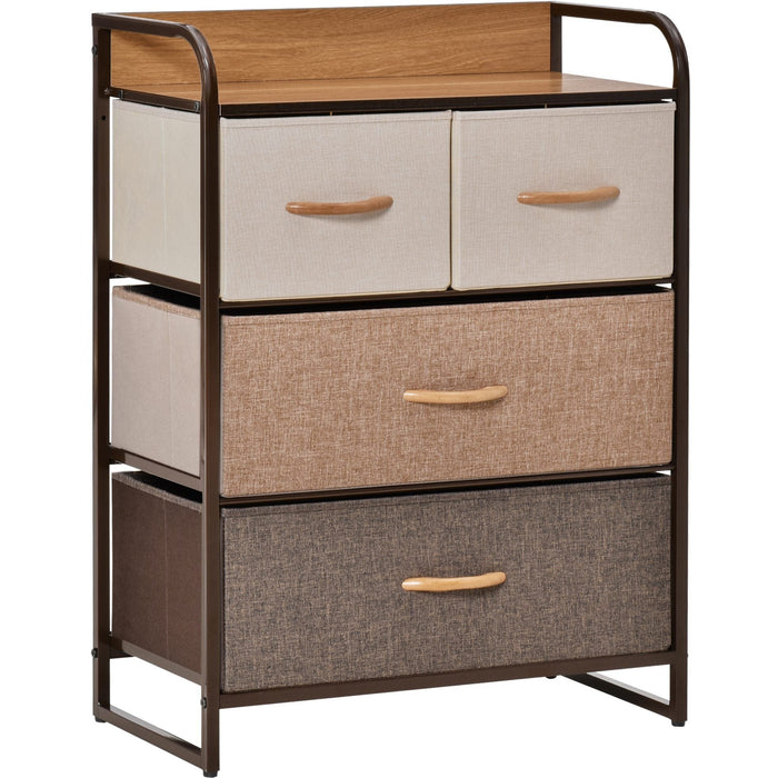 4-Drawer Steel & Wood Bedroom Dresser