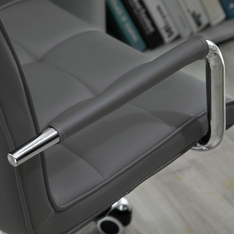 PU Leather Swivel Desk Chair Grey
