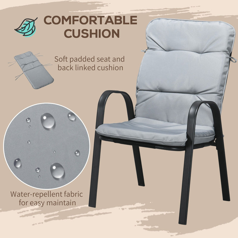Modern 4 Seat Outdoor Dining Set, Comfy Outdoor Living Outsunny