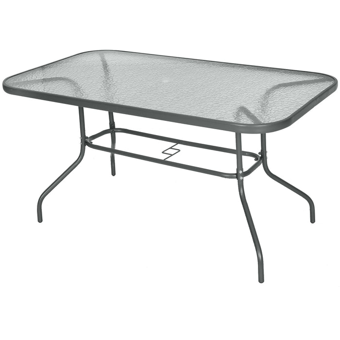 Outsunny Garden Table, Metal Frame, Grey