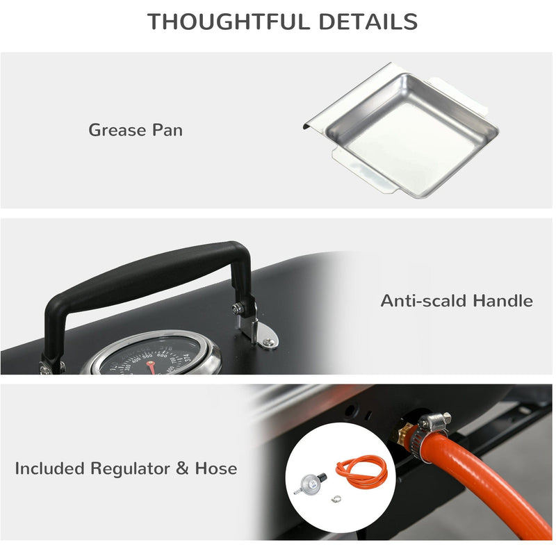 Foldable 2 Burner Gas BBQ Grill, Table Top