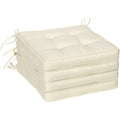Outsunny Garden Seat Cushion with Ties, 40 x 40cm Replacement Dining Chair Seat Pad, Cream White Outsunny
