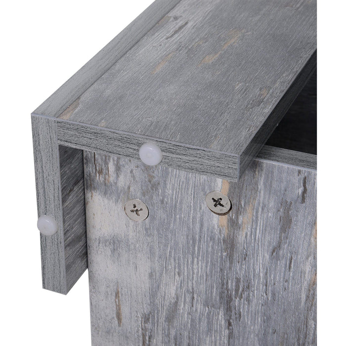 2-Tier Wooden Coffee Table Storage Shelf - Grey