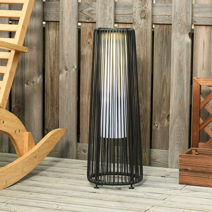 PE Rattan Solar Lanterns, Woven Wicker, Auto On/Off